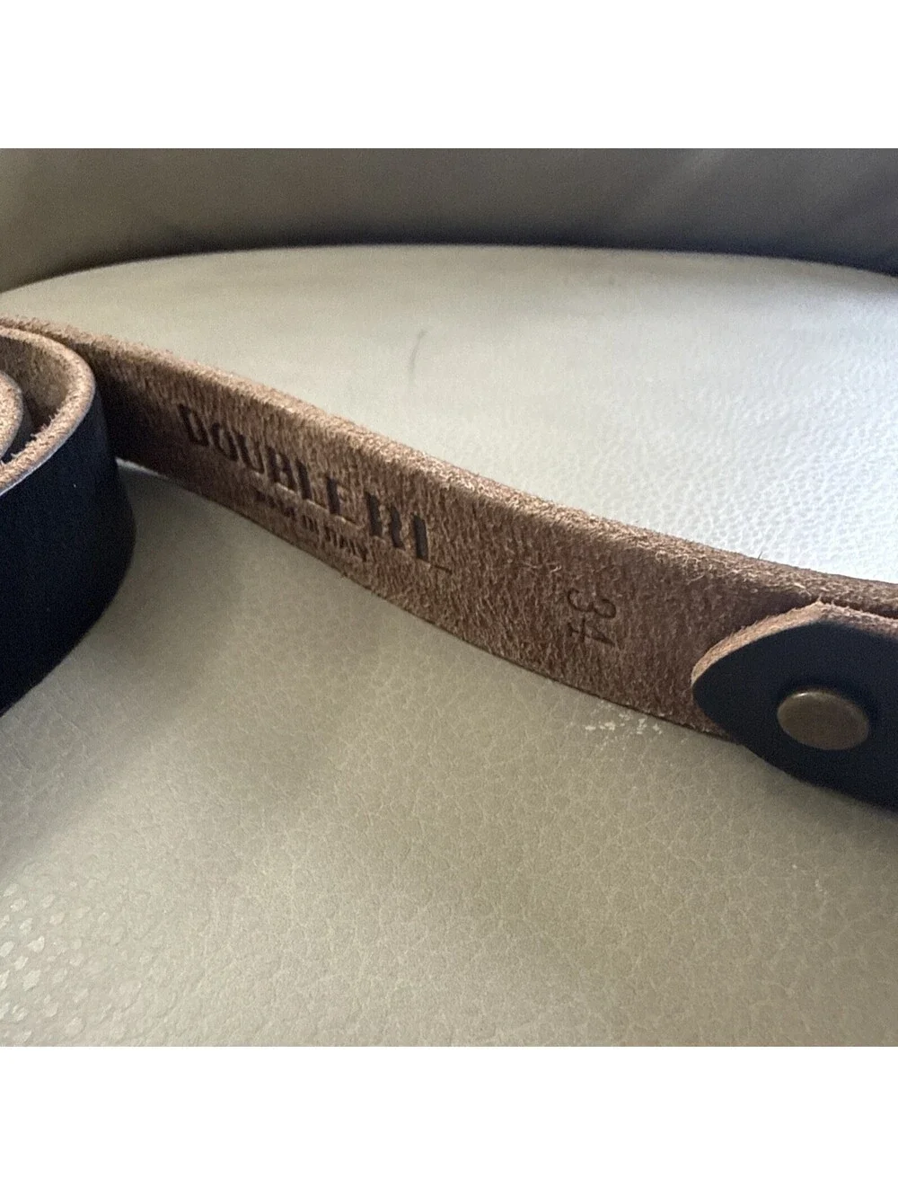 RRL Double RL Distressed Black Leather Belt Made in Italy Size 34 Width 1 inch